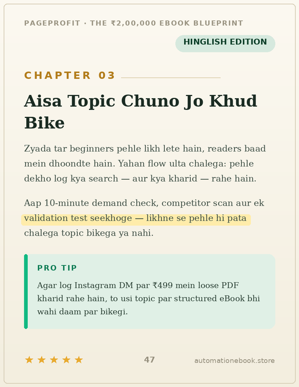 Demo page from the Hinglish edition — Aisa Topic Chuno Jo Khud Bike
